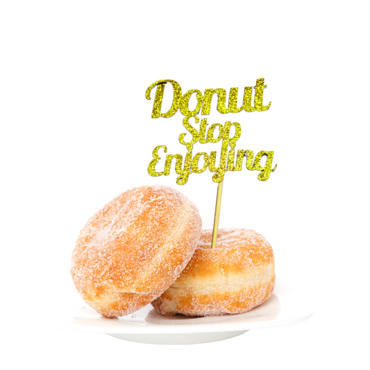 12Pcs Donut Stop Enjoying Cupcake Toppers