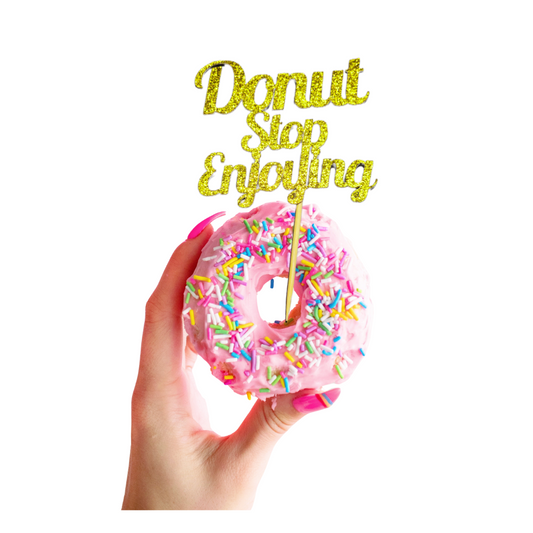 12Pcs Donut Stop Enjoying Cupcake Toppers
