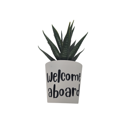 4"x2"Mini Artificial Succulent-Welcome aboard