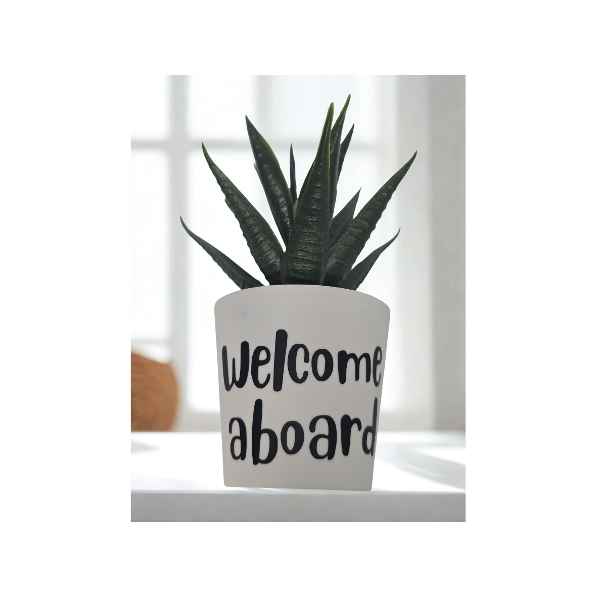 4"x2"Mini Artificial Succulent-Welcome aboard
