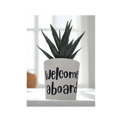 4"x2"Mini Artificial Succulent-Welcome aboard